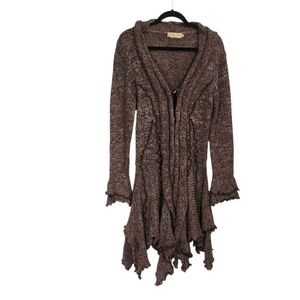 Pretty Angel Cardigan Duster Sweater L Brown Forest Fairy Grunge Whimsigoth